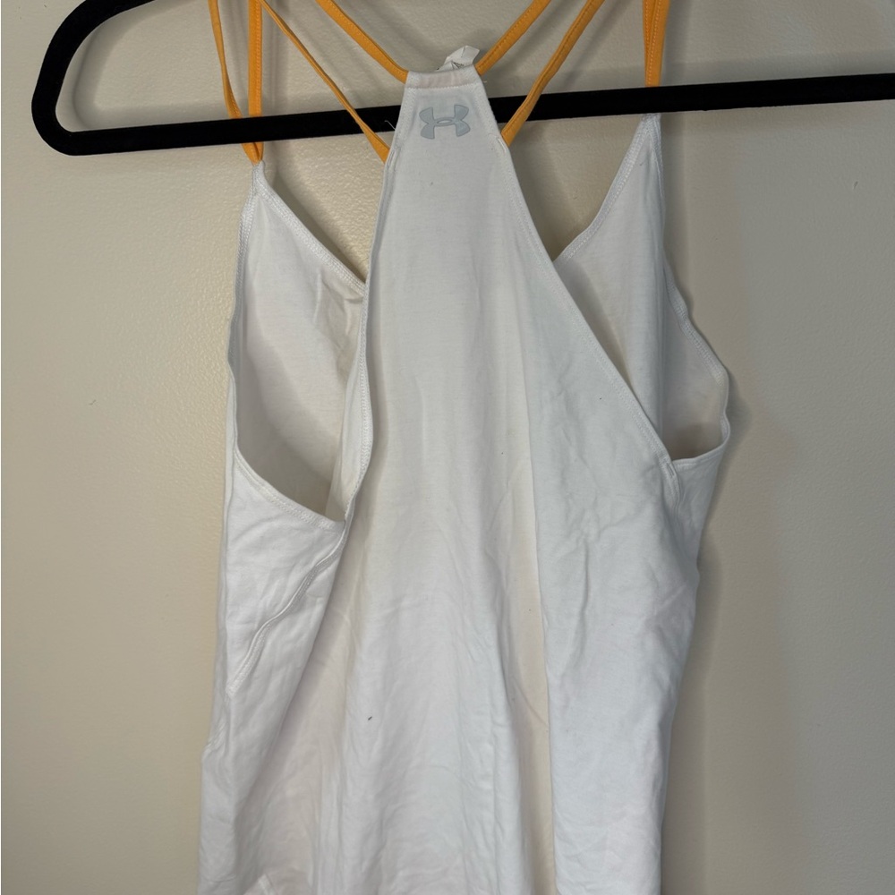 Under Armour White Tank Top with Orange Straps